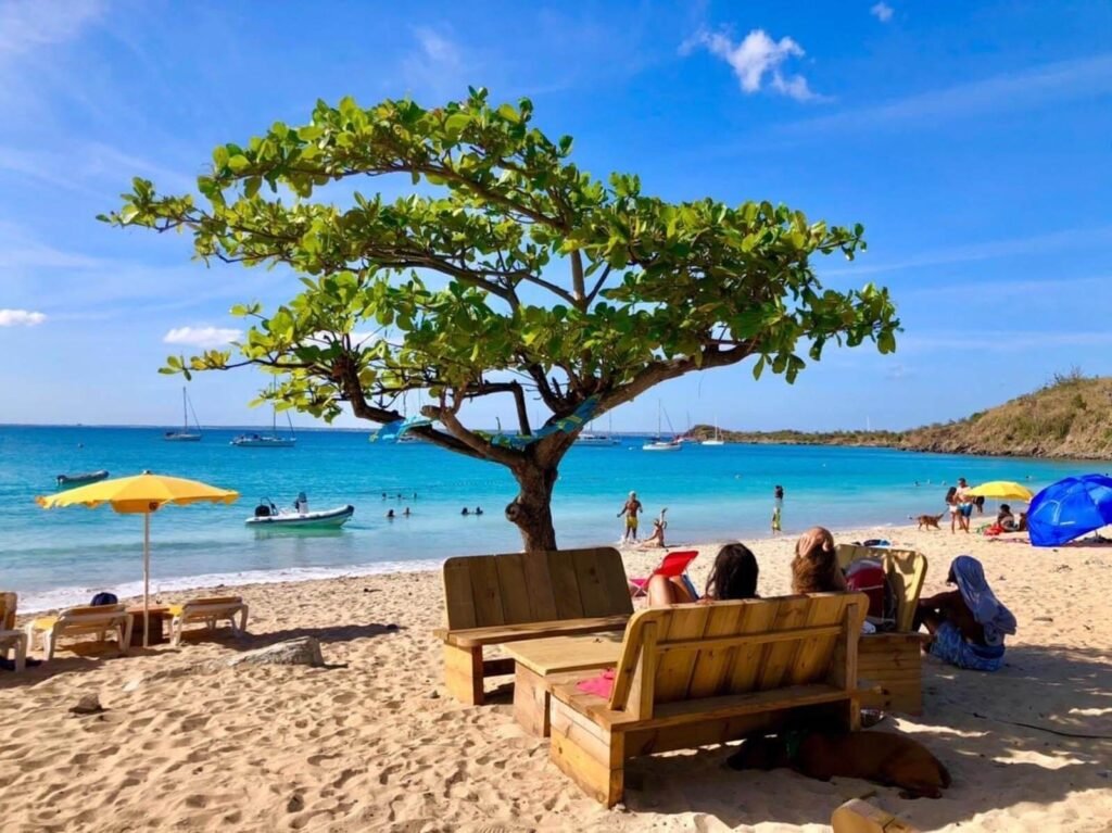 Friar’s Bay in St. Martin showcasing calm waters, sandy beaches, and scenic island views for relaxing days, swimming, and family-friendly activities.