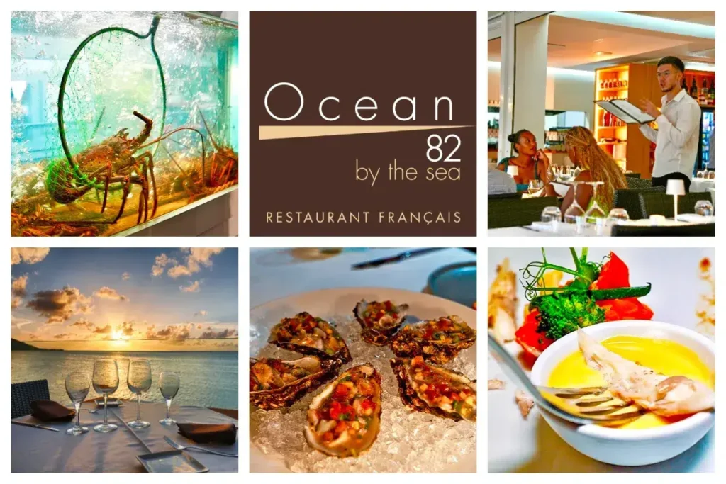 Ocean82 By The Sea French restaurant in Grand Case, St. Martin offering lunch and dinner with ocean views, fine dining, and authentic French cuisine.