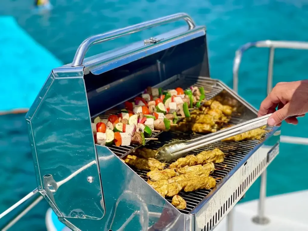 Gourmet Skewers BBQ On Private Charter.